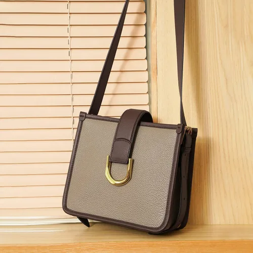 Vista 2 de FOXLOVER Bolsos pequeños de cuero para mujer y mujer, bolso cruzado de hombro, gris