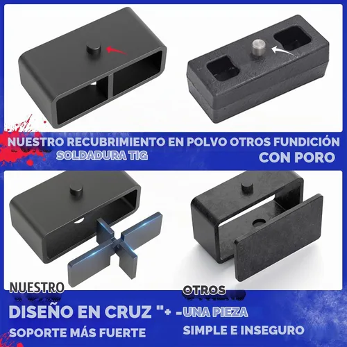 Vista 3 de KSP 2" Bloques de Elevación Traseros para Dodge Ram 1500 2002-2008 2WD 4WD, Kits de Nivelación Traseros de 2 Pulgadas con Pernos en U Redondos
