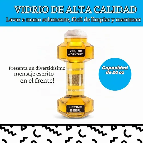 Vista 3 de BigMouth Inc. The Dumbbell - Vaso de cerveza novedoso, 24 onzas