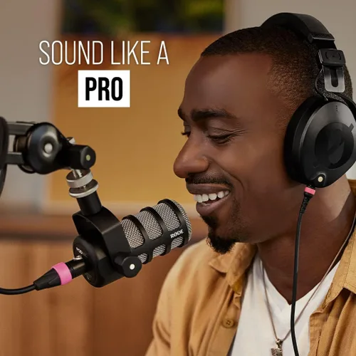 Vista 6 de Micrófono de transmisión dinámica cardioide PodMic RØDE: salida XLR, requiere interfaz de audio (RØDECaster, AI-1 o similar). Para conectar y usar