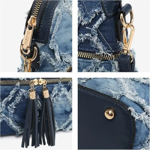 Vista 6 de Dasein - Bolso de hombro para mujer con cremallera y múltiples bolsillos