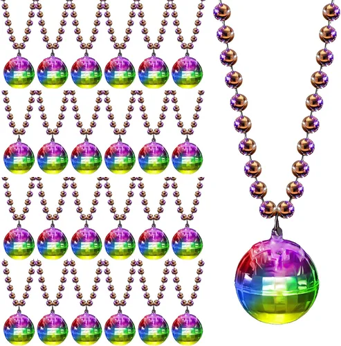 Vista 12 de Henoyso - 6 collares de discoteca iluminados para Halloween, colores mezclados Color mixto