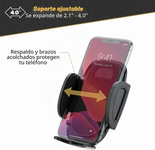 Vista 3 de Scosche Soporte universal para teléfono de automóvil de 12 V con cargador USB, soporte para teléfono con adaptador de encendedor de cigarrillos