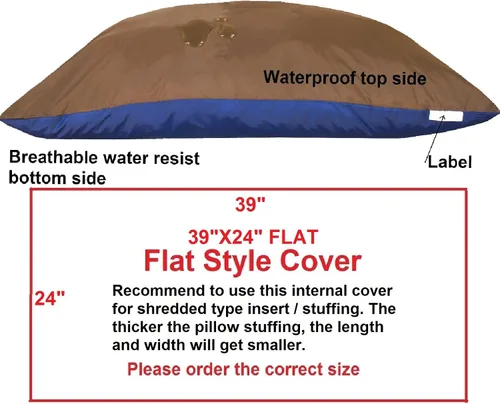 Vista 2 de Dogbed4less Funda de cama interna con cremallera impermeable y resistente al agua para cama de almohada pequeña de 35 x 20 pulgadas, 39 x 24