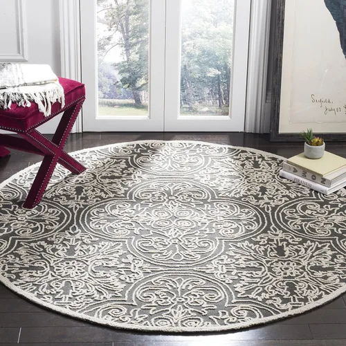 Vista 21 de SAFAVIEH Trace Collection - Alfombra decorativa de 2 x 3 pies, color marfil, lana hecha a mano, ideal para zonas de alto tráfico en entrada, sala