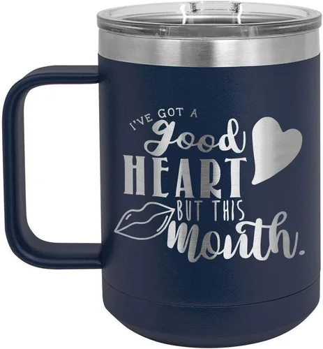 Vista 19 de Taza de café de 15 onzas con tapa superior deslizante, con aislamiento, ideal para regalo de cumpleaños o Navidad de mujeres y hombres