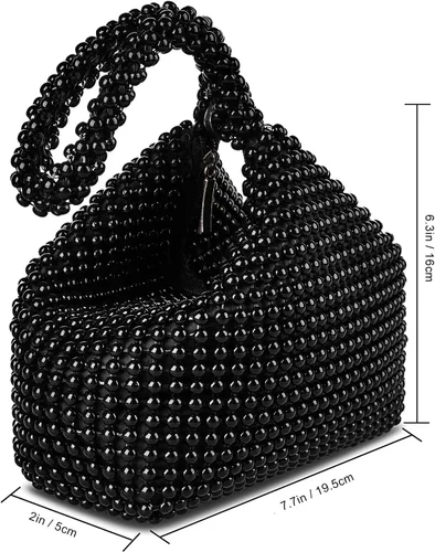 Vista 6 de Bolso de noche para mujer - Tamaño más grande mejorado, clutch de muñeca con diamantes de imitación completos brillantes para fiesta, boda, cita