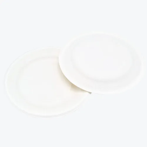 Vista 3 de Platos de comedor desechables de 6 pulgadas, resistentes, 100% biodegradables, aptos para horno, hechos de fibras ecológicas de bagazo de caña