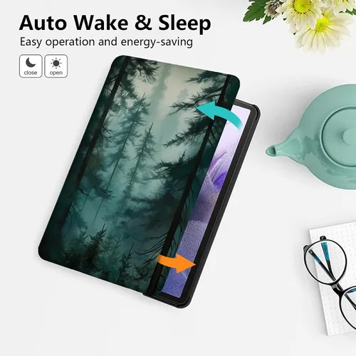 Vista 133 de Funda para tablet Fire 7 (12ª generación, versión 2022), delgada, a prueba de golpes, delgada, de piel sintética, con función de apagado/encendido