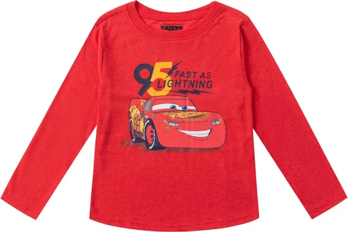 Vista 2 de Disney Cars Lightning McQueen - Conjunto deportivo para niños, camiseta de manga larga y pantalones de correr, RojoAzul