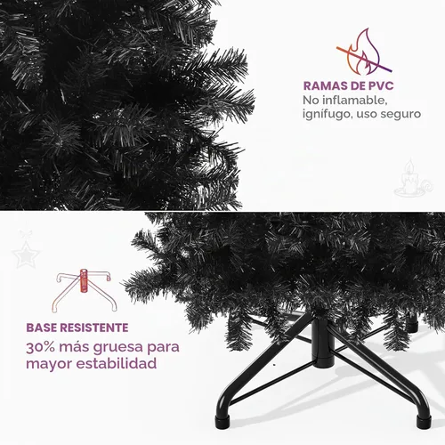 Vista 7 de YITAHOME Árbol de Navidad de Halloween negro preiluminado de 6 pies
