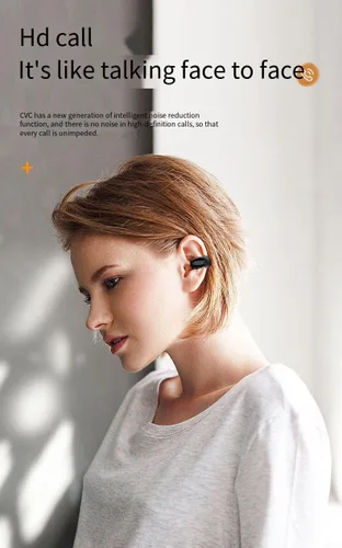 Vista 2 de Auriculares inalámbricos con clip de oreja abierta, Bluetooth 5.3, auriculares deportivos con micrófono integrado, auriculares estéreo de alta