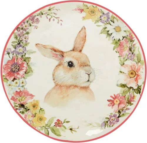 Vista 2 de Certified International Easter Garden - Plato de postre/ensalada de 8.5 pulgadas, juego de 4 diseños surtidos, multicolor