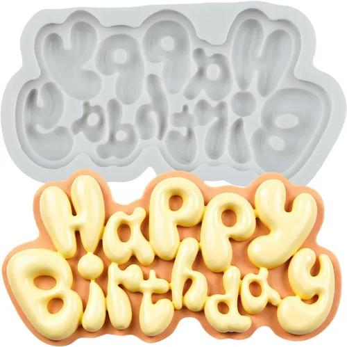 Vista 12 de Moldes de silicona para cumpleaños con letras del alfabeto para fondant, moldes de chocolate para fiesta de cumpleaños, decoración de pasteles