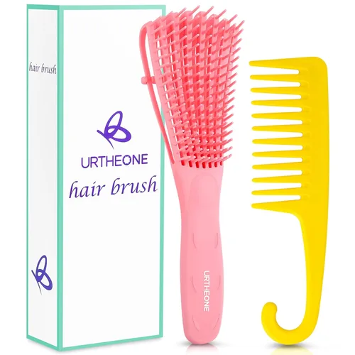Vista 9 de URTHEONE Cepillo desenredante para cabello rizado, grueso, fino, ondulado, uso en seco y húmedo para mujeres, hombres y niños, cepillo portátil