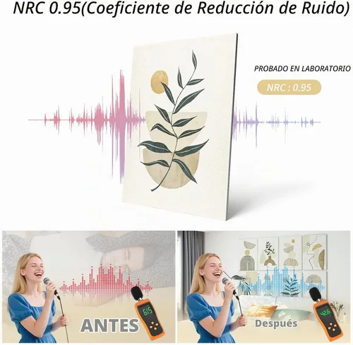 Vista 3 de Art3d paneles insonorizantes para pared 48"x32", paquete de 8 paneles acústicos de pared con arte, paneles de pared decorativos y absorbentes