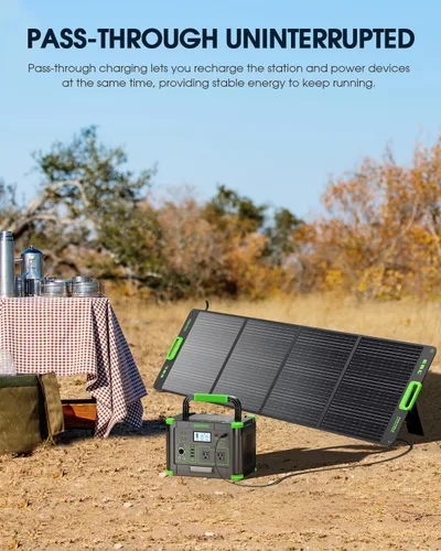 Vista 8 de GRECELL Generador solar de 999 Wh de 1000 W con panel solar de 200 W, generador solar de 1000 W con paneles incluidos, salida USB-C PD de 60 W, kit
