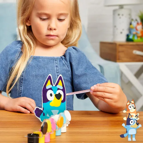 Vista 5 de Horizon Group USA Pinta tu propio kit de piedra de cerámica, artes y manualidades para niños, niños pequeños y adultos, Bluey
