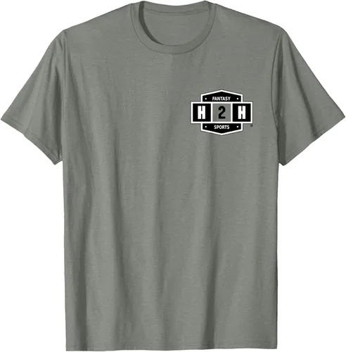 Vista 30 de H2H Fantasía Deportes bolsillo logotipo playera, Césped Azul Pastel
