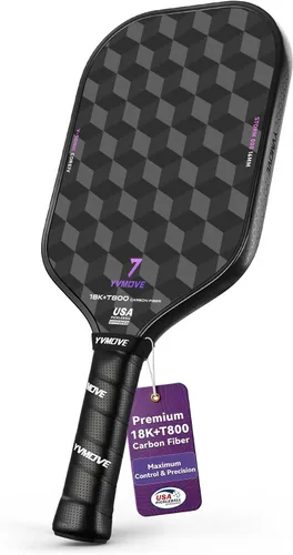 Vista 11 de YVmove 16mm 18K T800 Carbon Fiber Pickleball Paddle, USAPA Approved