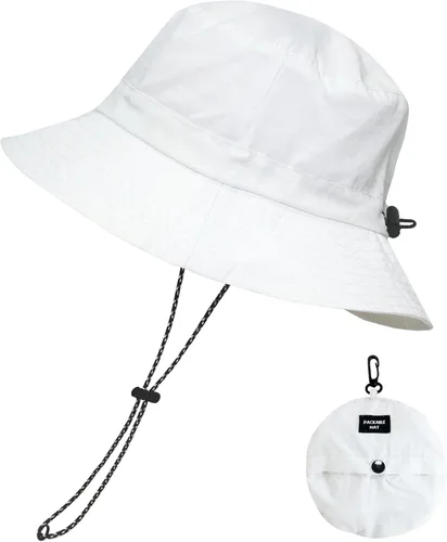 Vista 13 de NPQQUAN Sombreros de pescador para el sol para hombre, sombrero plegable Beige