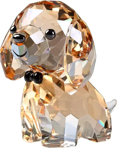 Vista 6 de DOJOZ Crystal Puppy Lindo Perro Encantador Escritorio Estatua Pequeños Adornos Decoración Del Hogar (Azul)