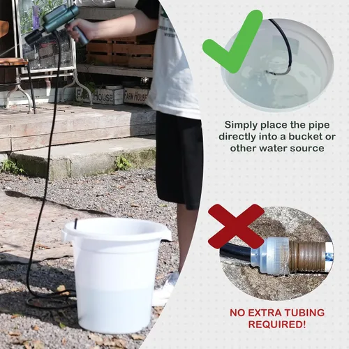 Vista 6 de Hooyeah Lavadora a presión inalámbrica portátil, rociador de agua de mano alimentado por batería de litio, máximo 217 PSI, boquilla 5 en 1 y olla