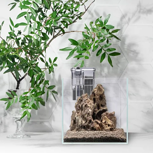 Vista 6 de Mighty Aquarium Filtro Colgante para Acuario - Filtro HOB para Acuario - Filtro Ajustable para Pecera - Filtros de Acuario - Filtro Nano