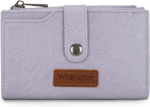 Vista 19 de Wrangler - Billetera para mujer con tarjetero plegable, cierre y ventana para identificación