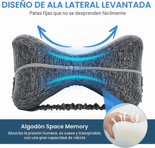 Vista 3 de Almohada de rodilla de espuma viscoelástica para personas que duermen de lado, cojín ortopédico de alineación de piernas y caderas, almohada de Gris