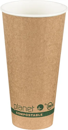 Vista 2 de Planet+ Vaso caliente con aislamiento de doble pared laminado PLA 100% compostable, 12 onzas, caja de 1000 unidades (PLC-12-DW)