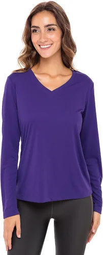 Vista 2 de Camisas atléticas de manga larga con absorción de humedad talles XS-4XL para mujer