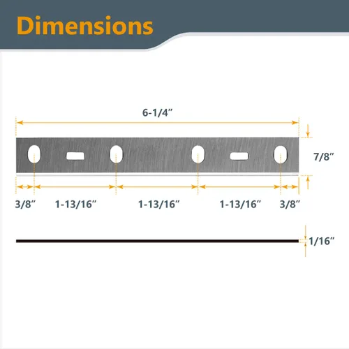 Vista 6 de POWERTEC Cuchillas de ensambladora de 6 pulgadas para Craftsman 21788, CMEW020 Jointer, juego de 2 (148012)