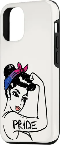 Vista 2 de Funda de regalo para iPhone 14 con bandera LGBTQ de orgullo bisexual e irrompible para mujer fuerte