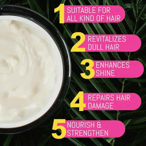 Vista 6 de Mascarilla capilar de acondicionamiento profundo para cabello dañado con Máscara capilar de aceite Batana para puntas abiertas, encrespamiento