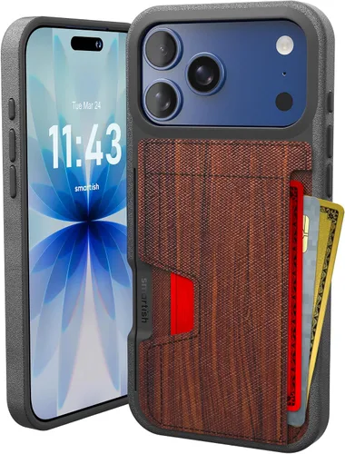 Vista 96 de Smartish Funda tipo cartera para iPhone 11 Pro - Wallet Slayer Vol. 2 [soporte protector delgado] tarjetero (seda) - Black Tie Affair Holds 3