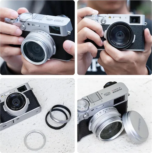 Vista 5 de Anillo adaptador de filtro de lente de metal de 1.929 in para cámara Fujifilm X100VI X100V X100F X100T X100S X100 X70 Instalación de cámara UV CPL