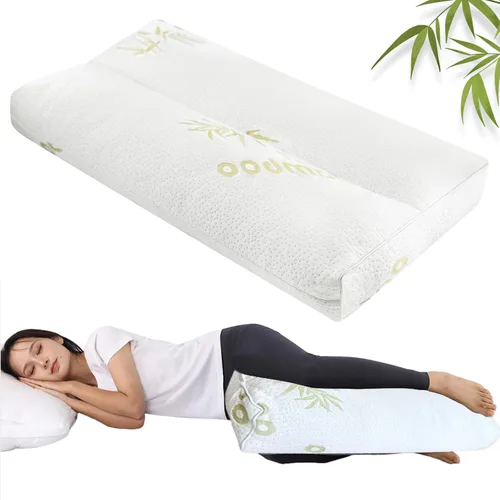 Vista 10 de Almohada de rodilla refrescante para dormir de lado, almohada de pierna de 3 pulgadas para dormir de lado, almohada de tela 100% refrescante