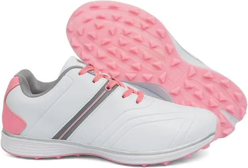Vista 2 de Zapatos de golf impermeables para mujer, sin pinchos, tenis deportivos de golf al aire libre, ligeros, cómodos
