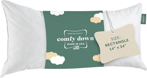 Vista 40 de ComfyDown Cojín de 12 x 12 pulgadas, relleno de plumas y plumas, funda 100% algodón, fabricada en Estados Unidos, funda de almohada decorativa suave