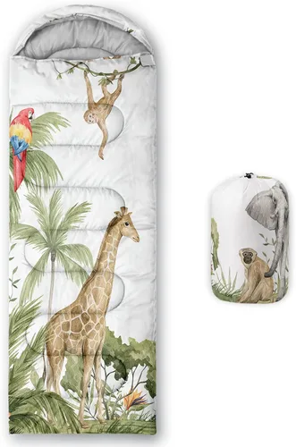 Vista 86 de QOOMO Saco de dormir para camping, 3 estaciones, clima cálido y fresco, ligero, saco de dormir impermeable para adultos y niños, viajes y al aire