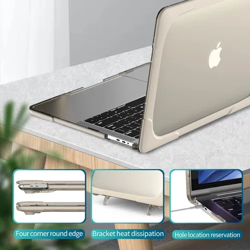 Vista 2 de Funda para MacBook Air de 15 pulgadas M5 2026 2025-2023 M4 M3 M2 modelo A3448 A3241 A3114 A2941 Touch ID, carcasa rígida de plástico resistente