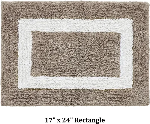 Vista 2 de Better Trends - Alfombra de baño 100% algodón reversible, altamente absorbente y lavable a máquina, suave, tapete de ducha para piso de baño