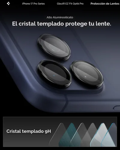 Vista 7 de Spigen Protector de pantalla para lente de cámara [GlasTR EZ Fit Optik Pro] diseñado para iPhone 17 Pro Max iPhone 17 Pro iPhone 16 Pro Max 16