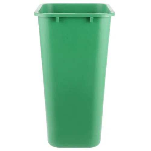 Vista 2 de TableTop King Cubo de basura rectangular verde de 41 cuartos de galón / 10 galones