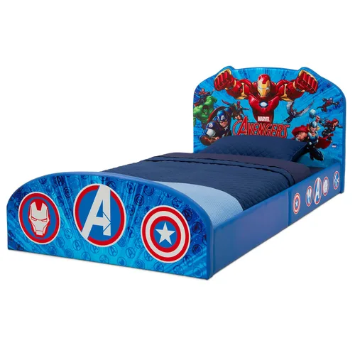 Vista 4 de Delta Children Cama individual tapizada Marvel Avengers, Azul