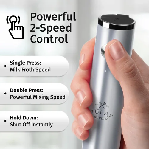 Vista 73 de Zulay Milk Boss Espumador de leche potente manual, hace espuma para latte, batidor para mezclar bebidas, café, miniespumador para capuchino, frappé