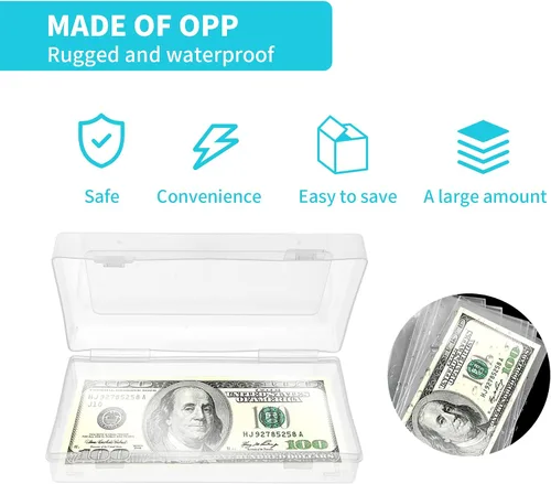 Vista 3 de 300 fundas de papel transparente para billetes, fundas individuales para coleccionistas, fundas protectoras de papel para billetes con estuche