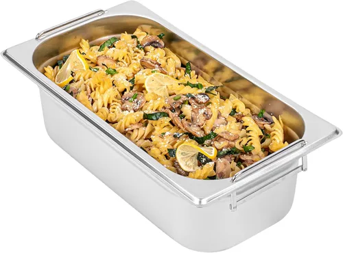 Vista 25 de Restaurantware Met Lux - Bandeja de mesa de vapor de 7 x 6.4 x 2.5 pulgadas, 1 sexto sartén de hotel, bandeja de acero inoxidable plateado profundo