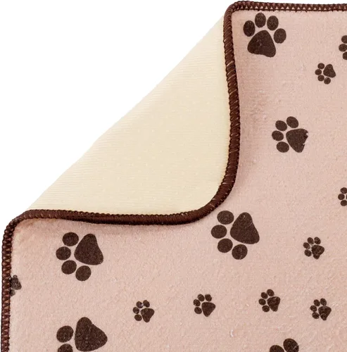 Vista 2 de Kitchen Basics microfibra Pet Bowl anti-deslizamiento Mat – Beige – 10" x 20", Marrón topo
